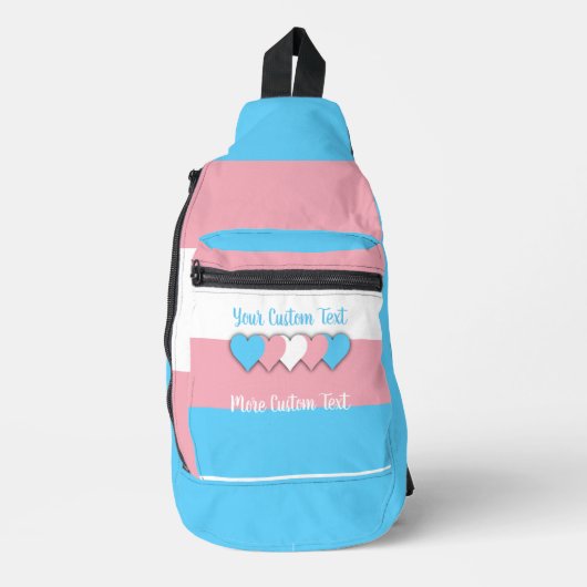 Transgender pride vlag met tekst sling bag (Voorkant)