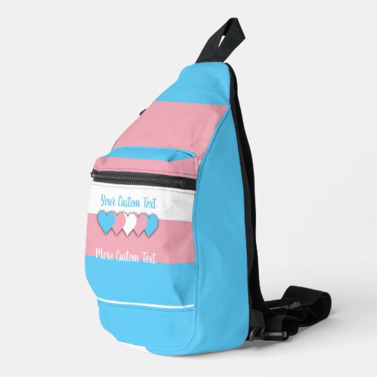 Transgender pride vlag met tekst sling bag (Rechterhoek)