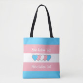Transgender pride vlag met tekst tote bag (Voorkant)