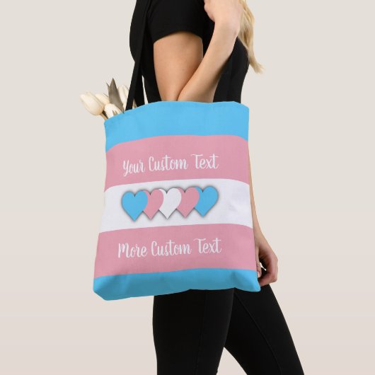 Transgender pride vlag met tekst tote bag (Dichtbij)