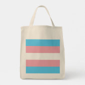 Transgender pride vlag met tekst tote bag (Achterkant)