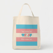 Transgender pride vlag met tekst tote bag (Voorkant)