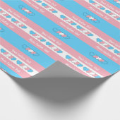 Transgender pride vlag met tekstverpakkingspapier cadeaupapier (Hoek)