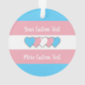 Transgender pride vlag met tekstversiering ornament (achterkant)