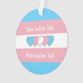 Transgender pride vlag met tekstversiering ornament (voorkant)