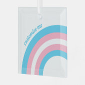 Transgender Pride Vlag Regelboog Aangepaste kerst Glas Ornament (Voorkant links)