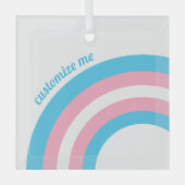 Transgender Pride Vlag Regelboog Aangepaste kerst Glas Ornament (Voorkant)