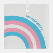 Transgender Pride Vlag Regelboog Aangepaste kerst Glas Ornament (Achterkant)