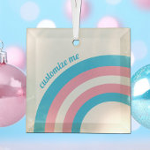 Transgender Pride Vlag Regelboog Aangepaste kerst Glas Ornament