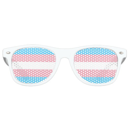 Transgender Pride-vlag Retro Zonnebril (Voorkant)