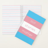 Transgender Pride Vlag Roze Blauwe Strepen Notitieboek (Binnen)