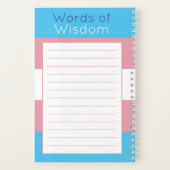 Transgender Pride Vlag Roze Blauwe Strepen Notitieboek (Achterkant)