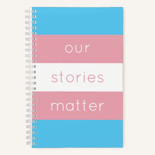 Transgender Pride Vlag Roze Blauwe Strepen Notitieboek (Voorkant)