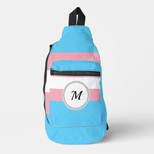 Transgender pride vlag sling bag (Voorkant)