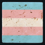 Transgender Pride vlag Stenen Onderzetter<br><div class="desc">Dit ontwerp omvat de Transgender Pride Flag, die bedoeld is om transseksuele gemeenschappen, organisaties en individuen over de hele wereld te vertegenwoordigen. Het is ontworpen door Monica Helms, een transgenderactivist, auteur en veteraan van de Amerikaanse marine. Ze beschrijft de vlag als volgt: "De strepen boven en onder zijn lichtblauw, de...</div>