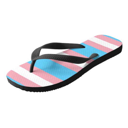 Transgender pride vlag teenslippers (Schuin)