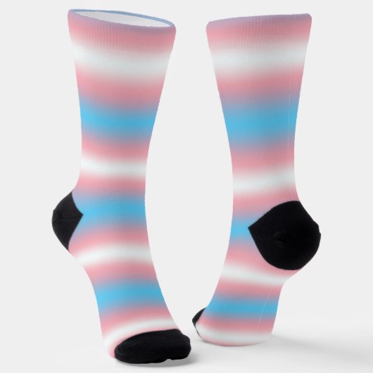 Transgender Pride-vlagpatroonontwerp Sokken (Gebogen)