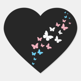 Transgender Pride Vlinderpad Hart Sticker