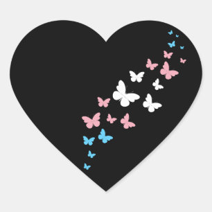 Transgender Pride Vlinderpad Hart Sticker