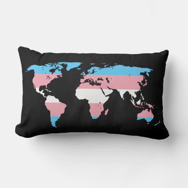 Transgender pride wereldkaart Pillow Kussen (Voorkant)