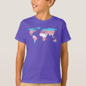 Transgender pride wereldkaart t-shirt (Voorkant)