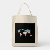 Transgender pride wereldkaart tote bag (Achterkant)