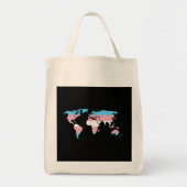 Transgender pride wereldkaart tote bag (Voorkant)