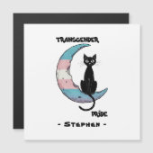 Transgender Pride: Zwarte kat op de maan van de Tr (Voorkant / Achterkant)