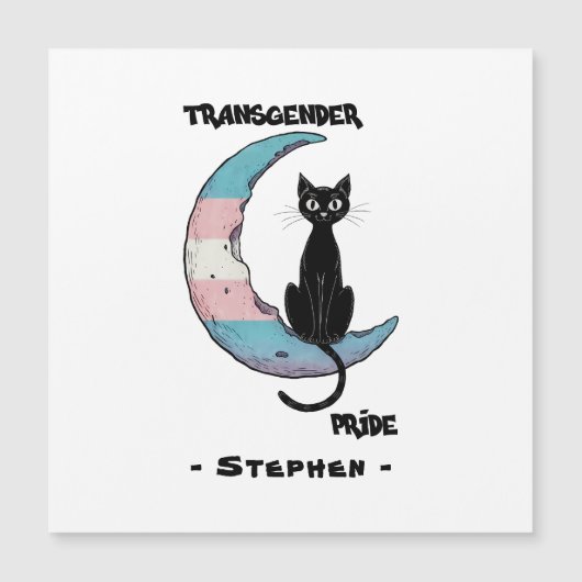 Transgender Pride: Zwarte kat op de maan van de Tr (Voorkant)