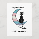 Transgender Pride: Zwarte kat op de maan van de Tr Briefkaart (Voorkant)