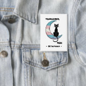Transgender Pride: Zwarte kat op de maan van de Tr Button (Insitu)