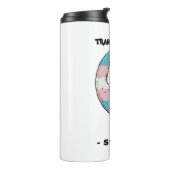 Transgender Pride: Zwarte kat op de maan van de Tr Thermosbeker (Gedraaid links)