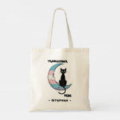 Transgender Pride: Zwarte kat op de maan van de Tr Tote Bag (Achterkant)