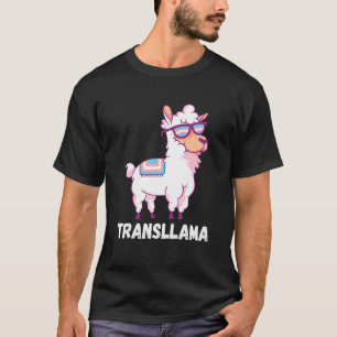 Transgender Rainbow Eyeglass Llama LGBT Transsexue T-shirt