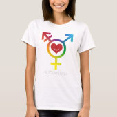 Transgender Rainbow Heart Smile Gay LGBT Name T-shirt (Voorkant)
