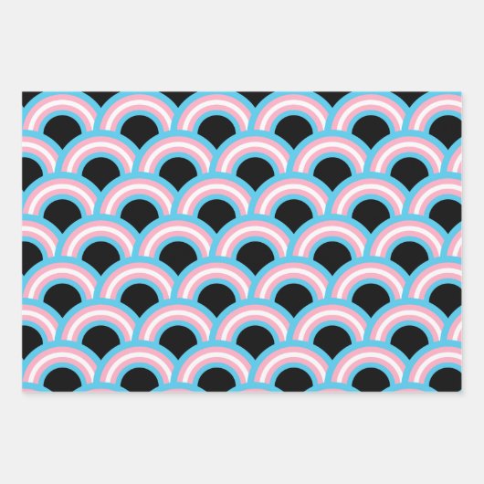 Transgender Rainbow Pride Black Inpakpapier Vel (Voorkant 3)
