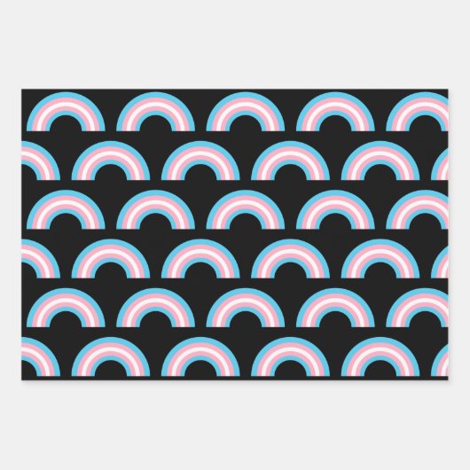 Transgender Rainbow Pride Black Inpakpapier Vel (Voorkant 2)