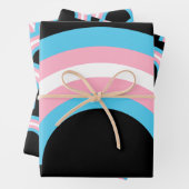 Transgender Rainbow Pride Black Inpakpapier Vel (In situ)