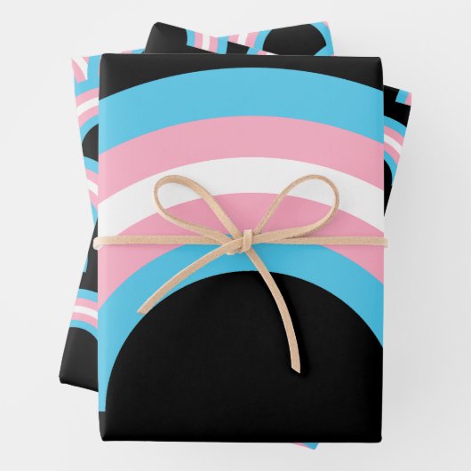 Transgender Rainbow Pride Black Inpakpapier Vel (In situ)