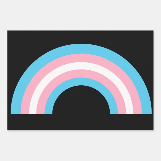Transgender Rainbow Pride Black Inpakpapier Vel (Voorkant)