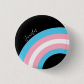 Transgender Rainbow Pride Custom Ronde Button 3,2 Cm (Voorkant)