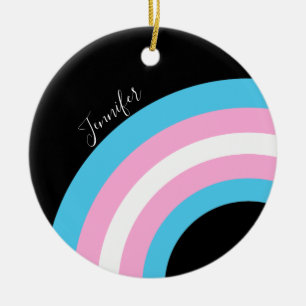Transgender Rainbow Pride Flag Aangepast Keramisch Ornament