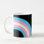Transgender Rainbow Pride Flag Aangepast zwart Koffiemok (Links)