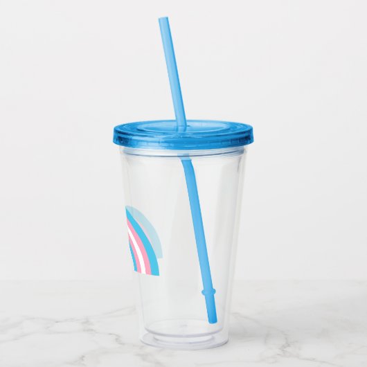 Transgender Rainbow Pride Flag Acryl Drinkbeker (Links)