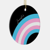 Transgender Rainbow Pride Flag Custom Keramisch Ornament (Rechts)