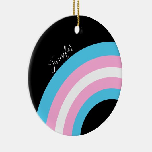 Transgender Rainbow Pride Flag Custom Keramisch Ornament (Rechts)