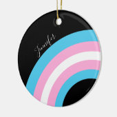 Transgender Rainbow Pride Flag Custom Keramisch Ornament (Links)
