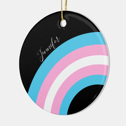 Transgender Rainbow Pride Flag Custom Keramisch Ornament (Links)