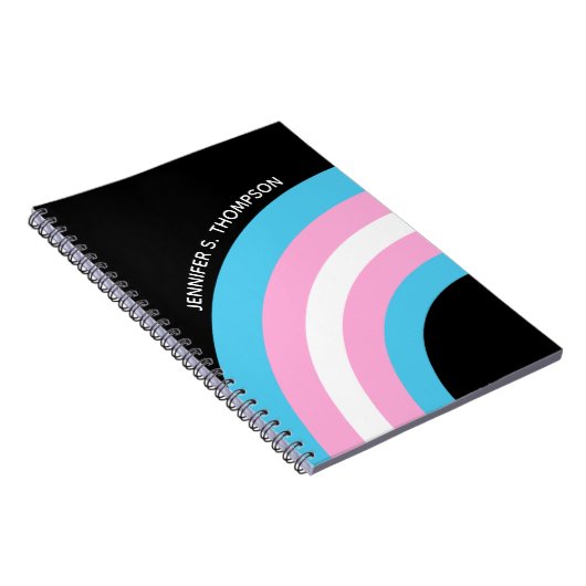 Transgender Rainbow Pride Flag Custom Notitieboek (Rechterzijde)