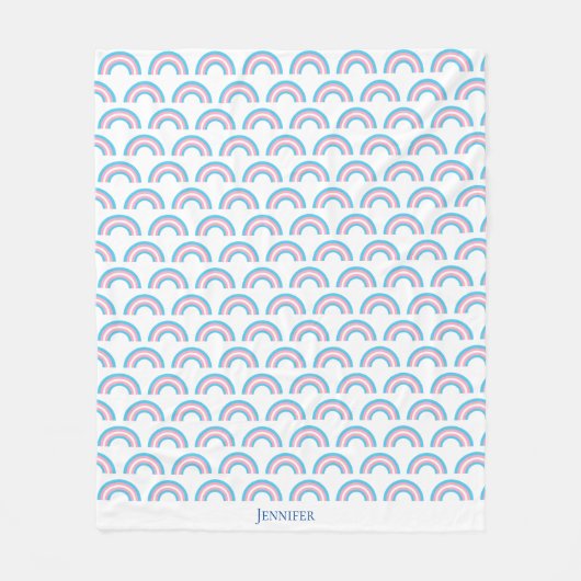 Transgender Rainbow Pride Flag gepersonaliseerd Fleece Deken (Voorkant)